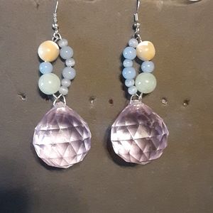 Large dangle earrings .  Hand beaded and unique